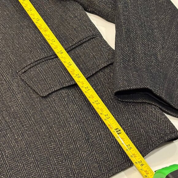 LAFAYETTE 148 Classic 2 Button Charcoal Herringbone Blazer Flap Pockets Wm Sz 16 - Picture 12 of 14
